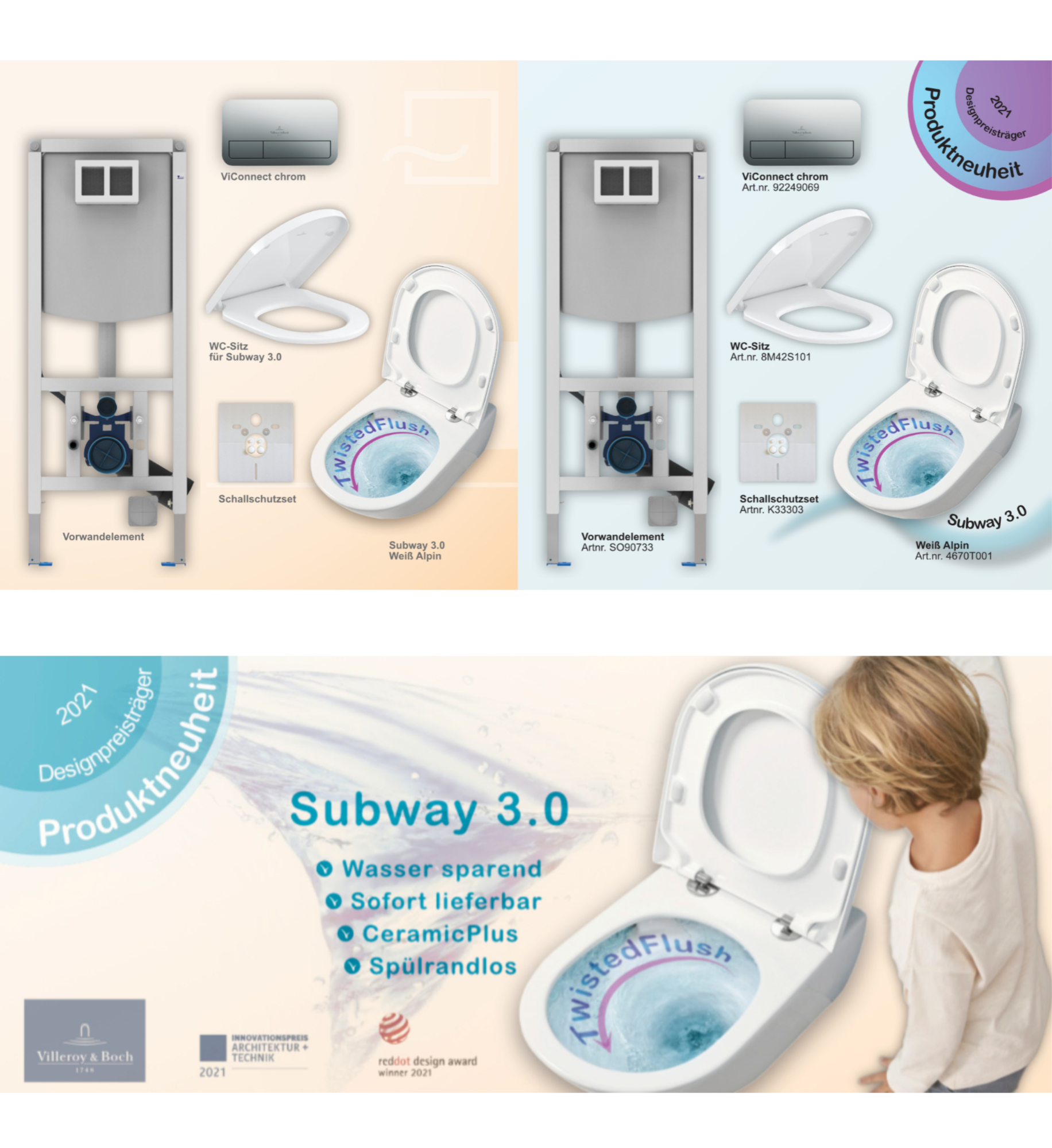 Produktbilder für die DiB-Onlineshops - Subway 3.0-WC von Villeroy und Boch